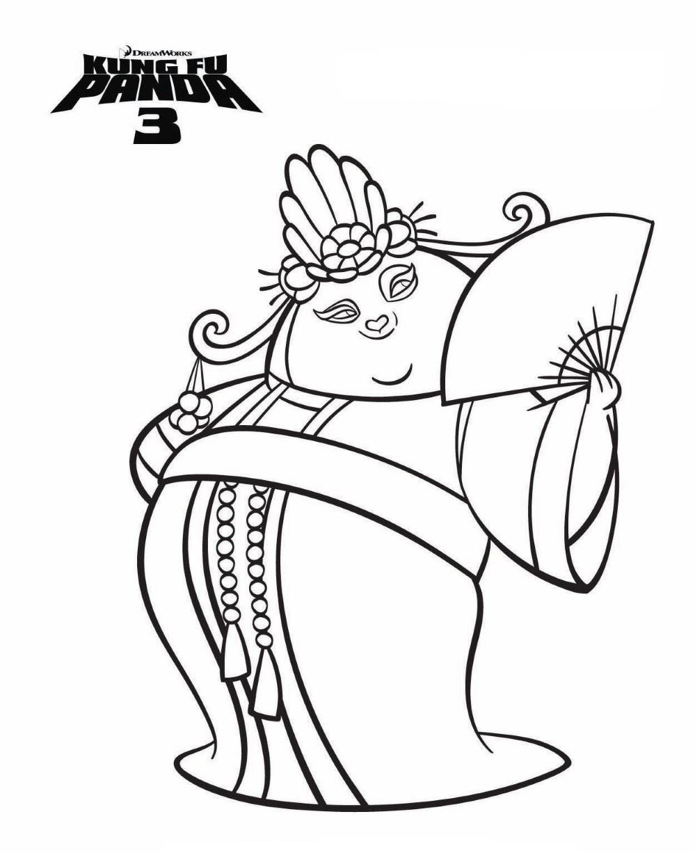 Plansa de colorat cu Kung Fu Panda 36 30